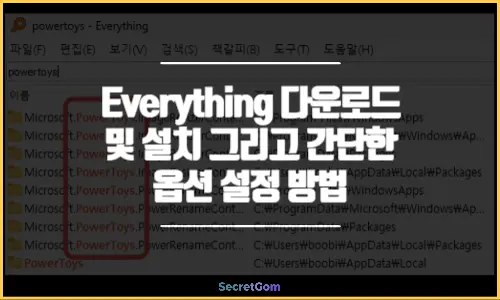 Everything 다운로드 및 설치 그리고 간단한 옵션 설정 방법