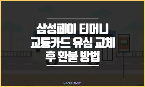 삼성페이 티머니 교통카드 유심 교체 후 환불 방법