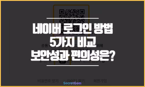 네이버 로그인 5가지 방법 비교 보안성과 편의성은
