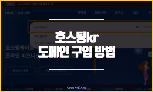 호스팅kr 도메인 구입 방법