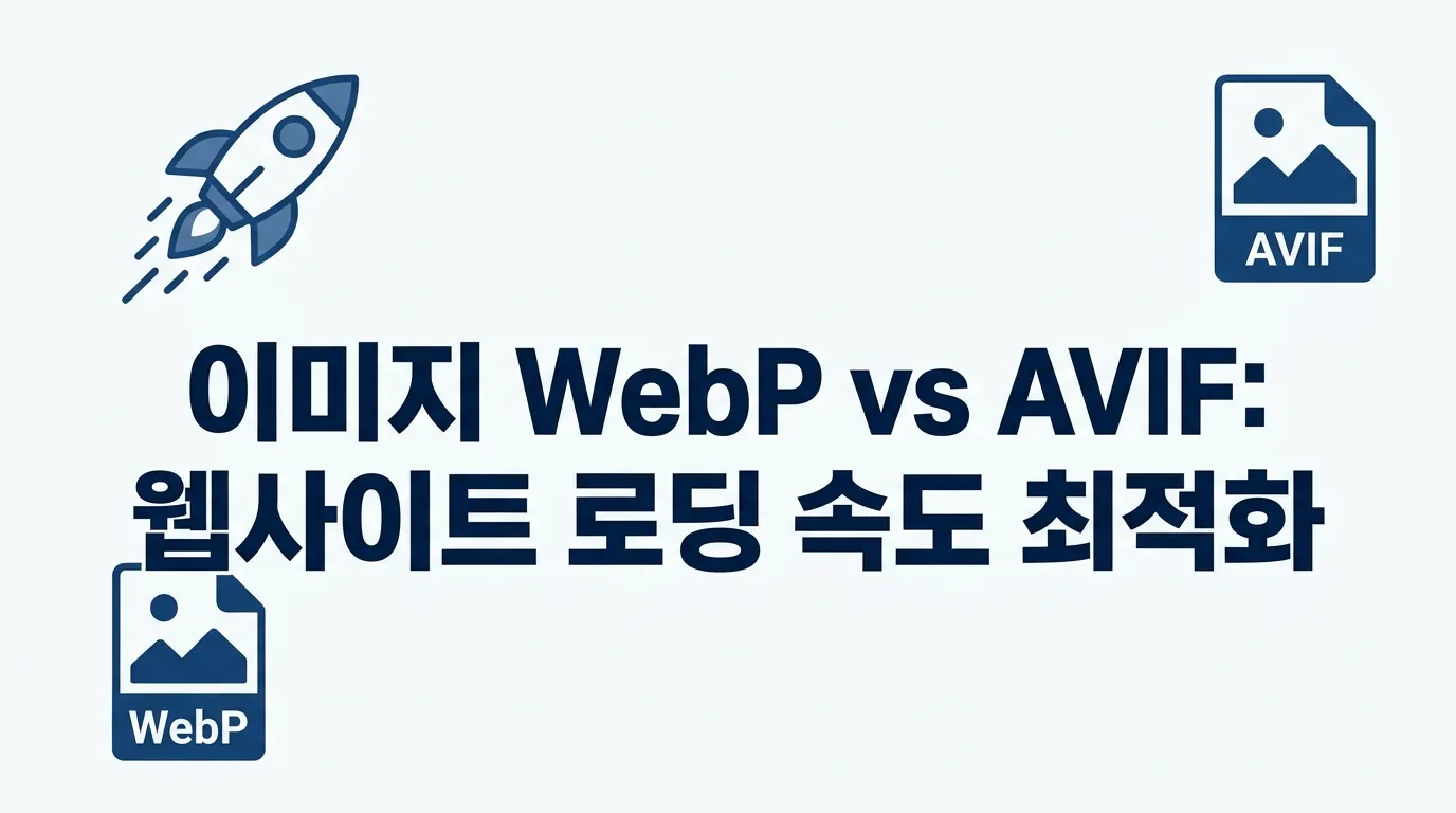 WebP vs AVIF 웹사이트 로딩 속도 최적화 가이드