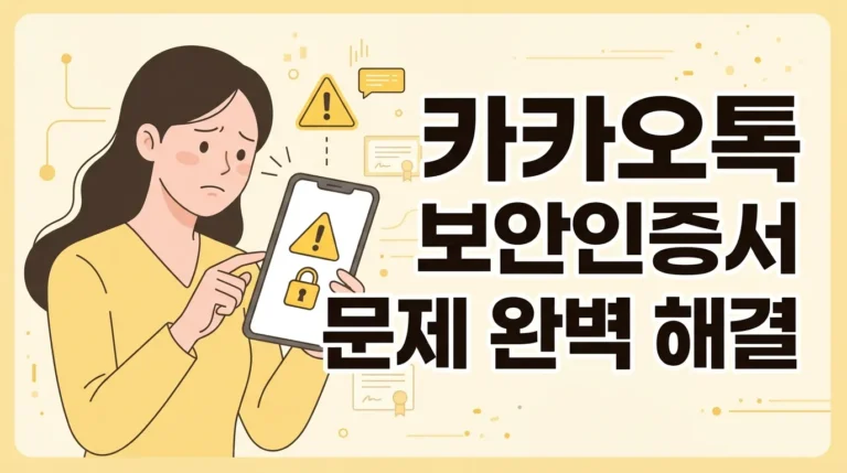 카카오톡 보안인증서 문제 해결 가이드 썸네일